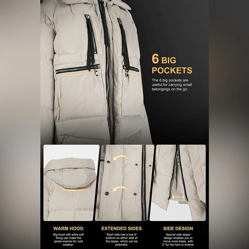 NWT Orolay Coat BEIGE SMALL Thickened Down Jacket Warm Coat UPDATED MODEL Womens - Picture 12 of 16